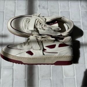 Cream and Burgundy saye Sneakers